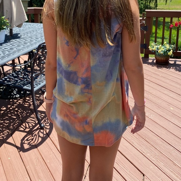 🍭TIE DYE FRONT KNOT SLEEVELESS TOP - Picture 5 of 6